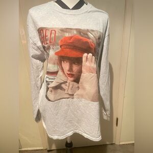 Red Taylor’s Version Long Sleeve T shirt, Size L